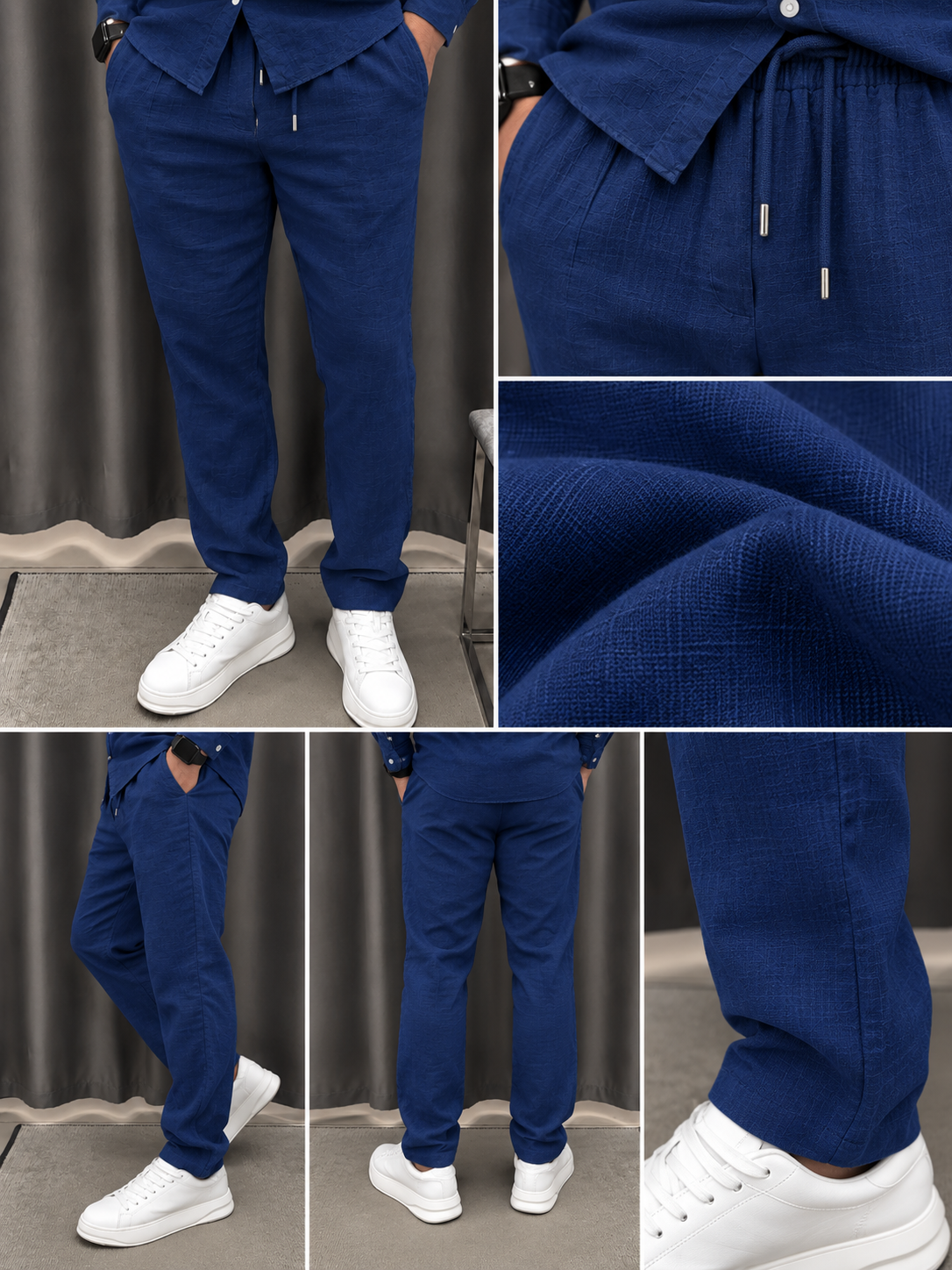 Gentlemen Blue Top & Bottom Set Of Linen