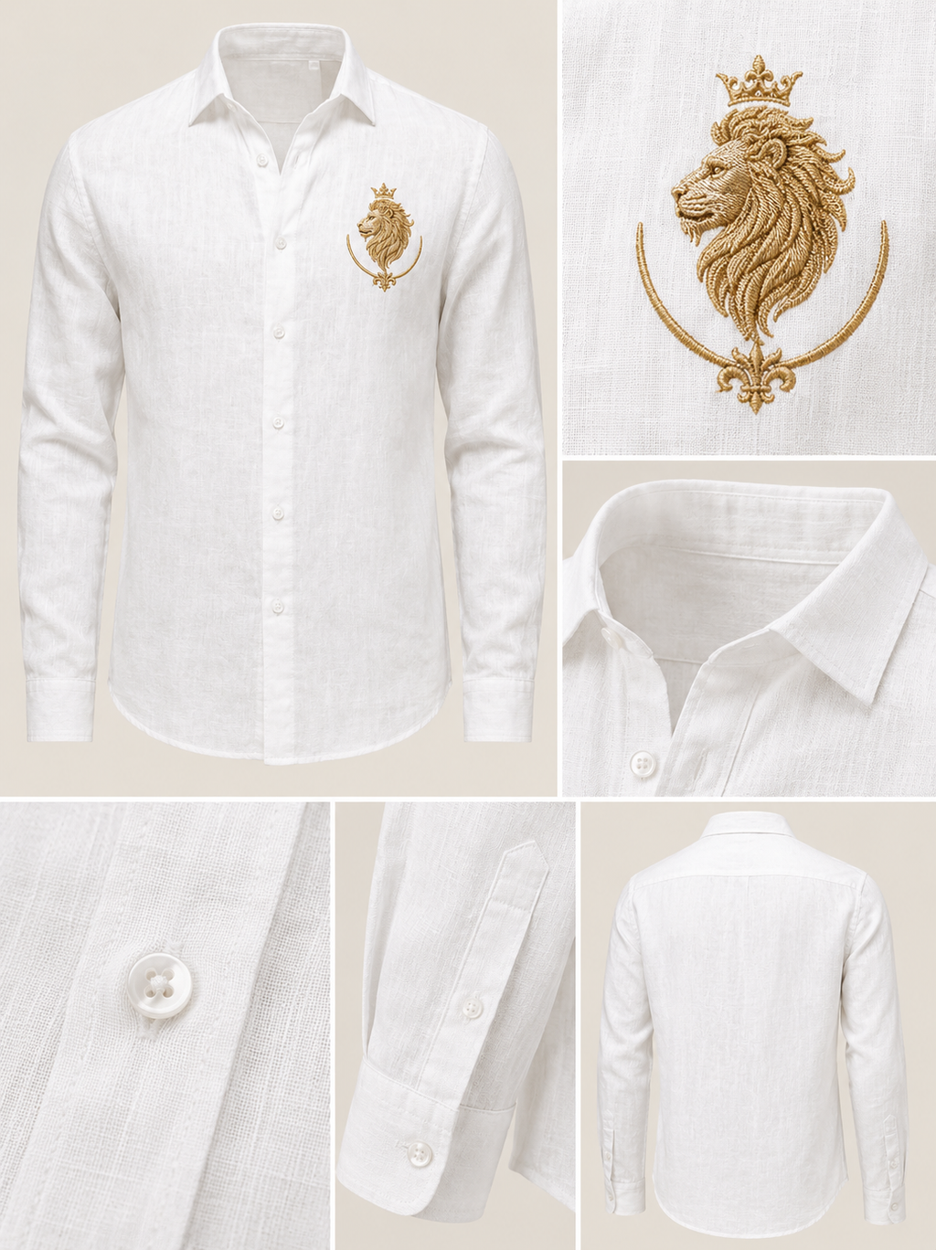 Gentlemen White Lion Linen Set