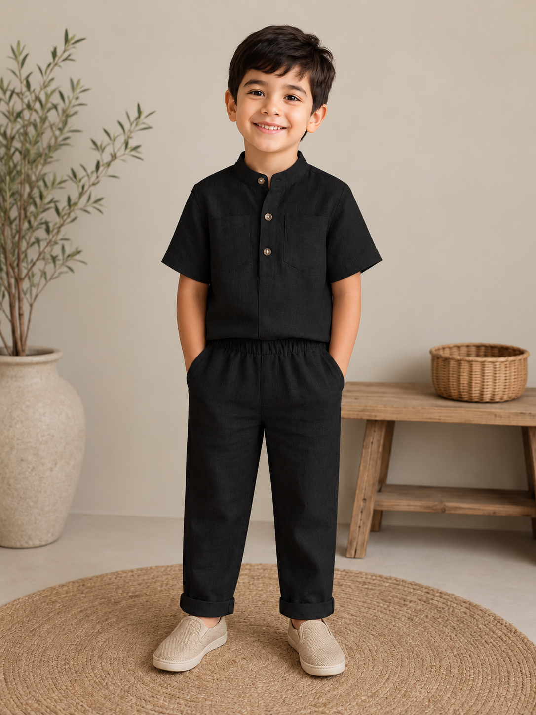 Junior Comfort Linen Top & Bottom Set