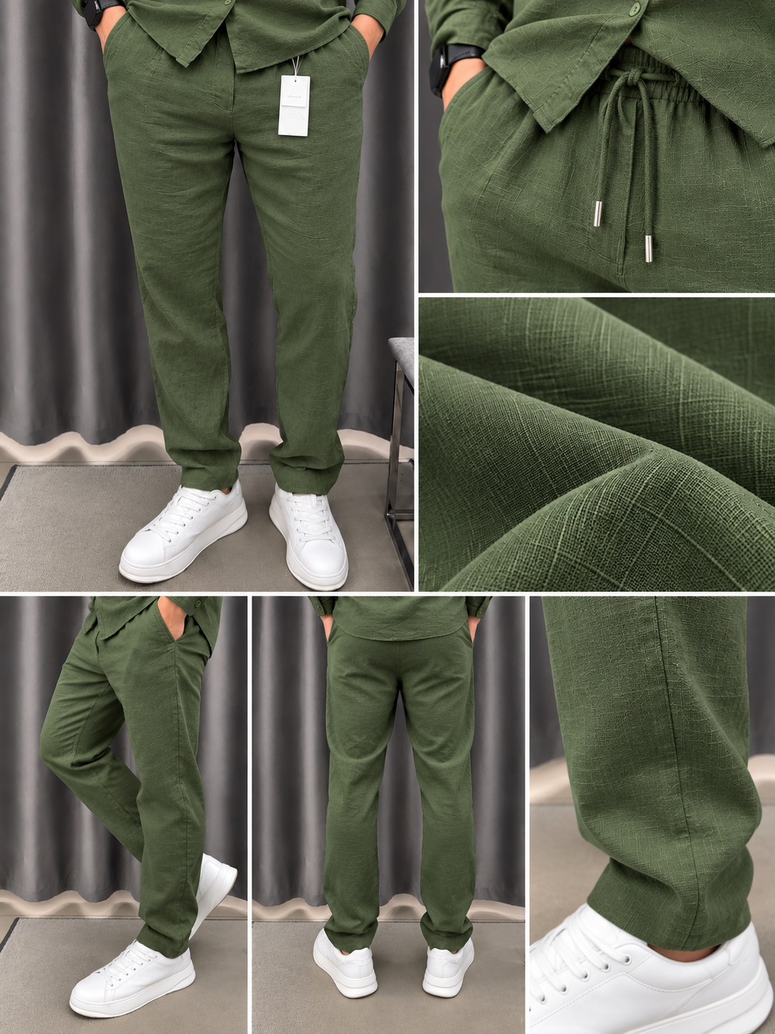 Gentlemen Green Top & Bottom Set Of Linen
