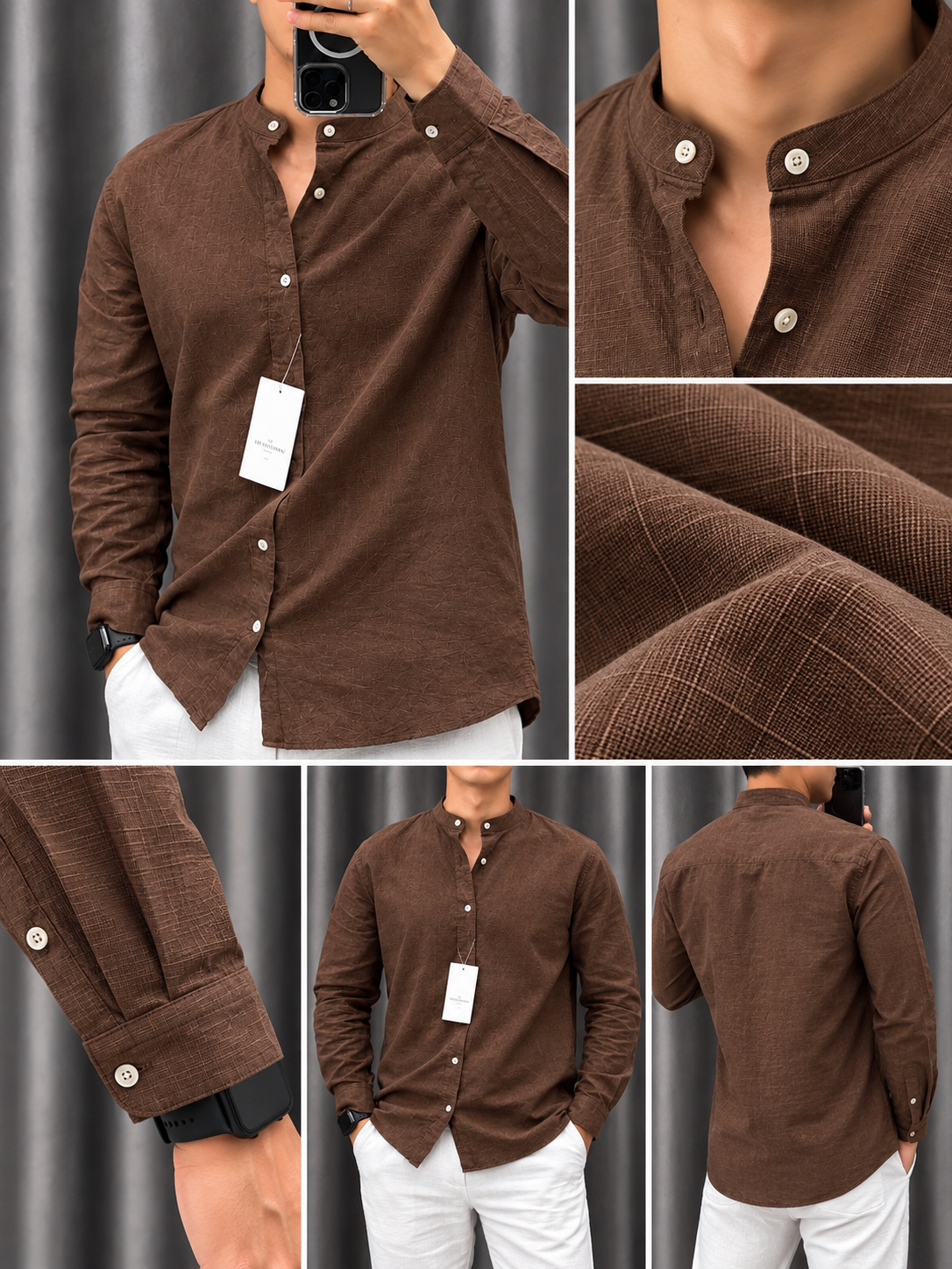Gentlemen Brown Top & Bottom Set Of Linen