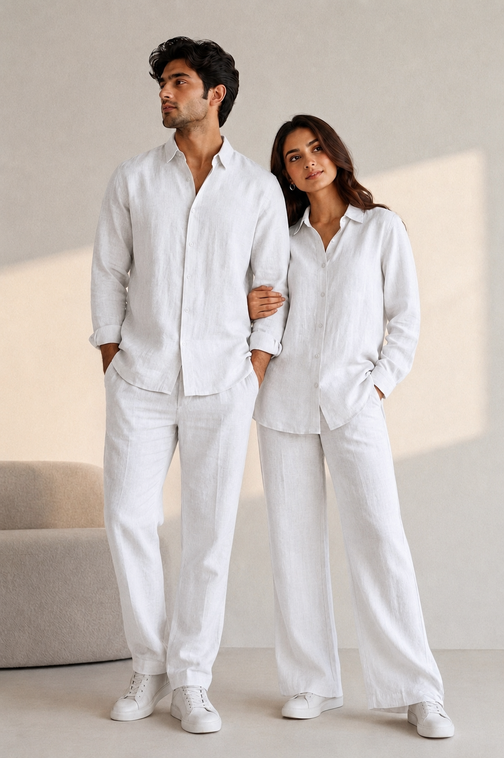 Twinning Hearts Top & Bottom Set Of Linen
