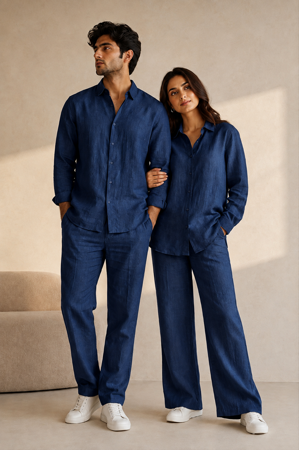 Twinning Hearts Top & Bottom Set Of Linen