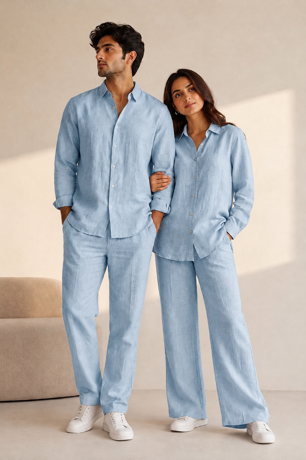 Twinning Hearts Top & Bottom Set Of Linen