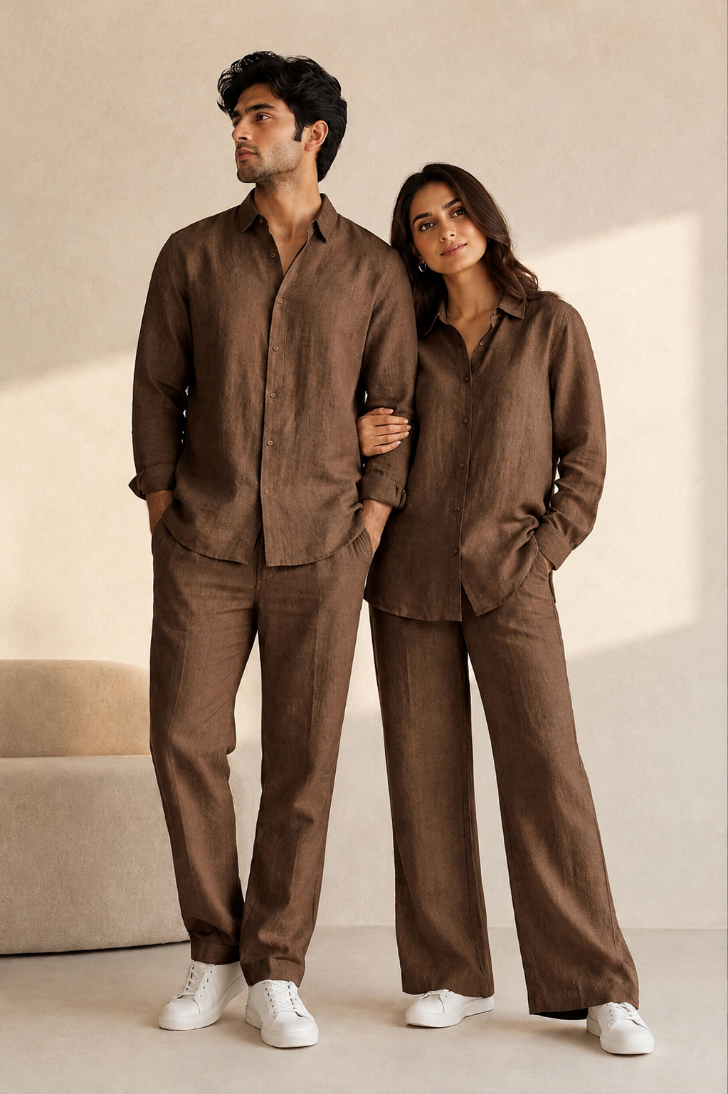 Twinning Hearts Top & Bottom Set Of Linen