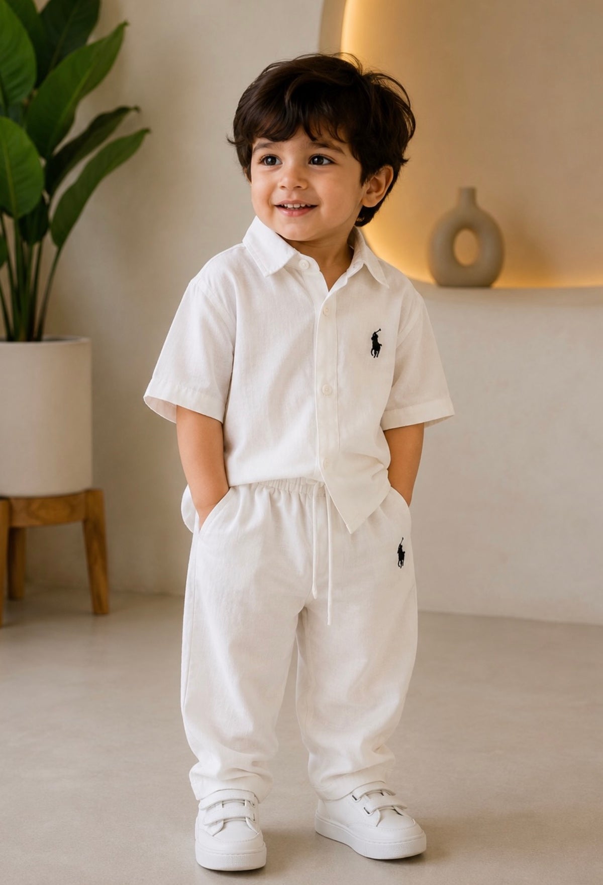 Little Luxe Comfort Linen Top & Bottom Set