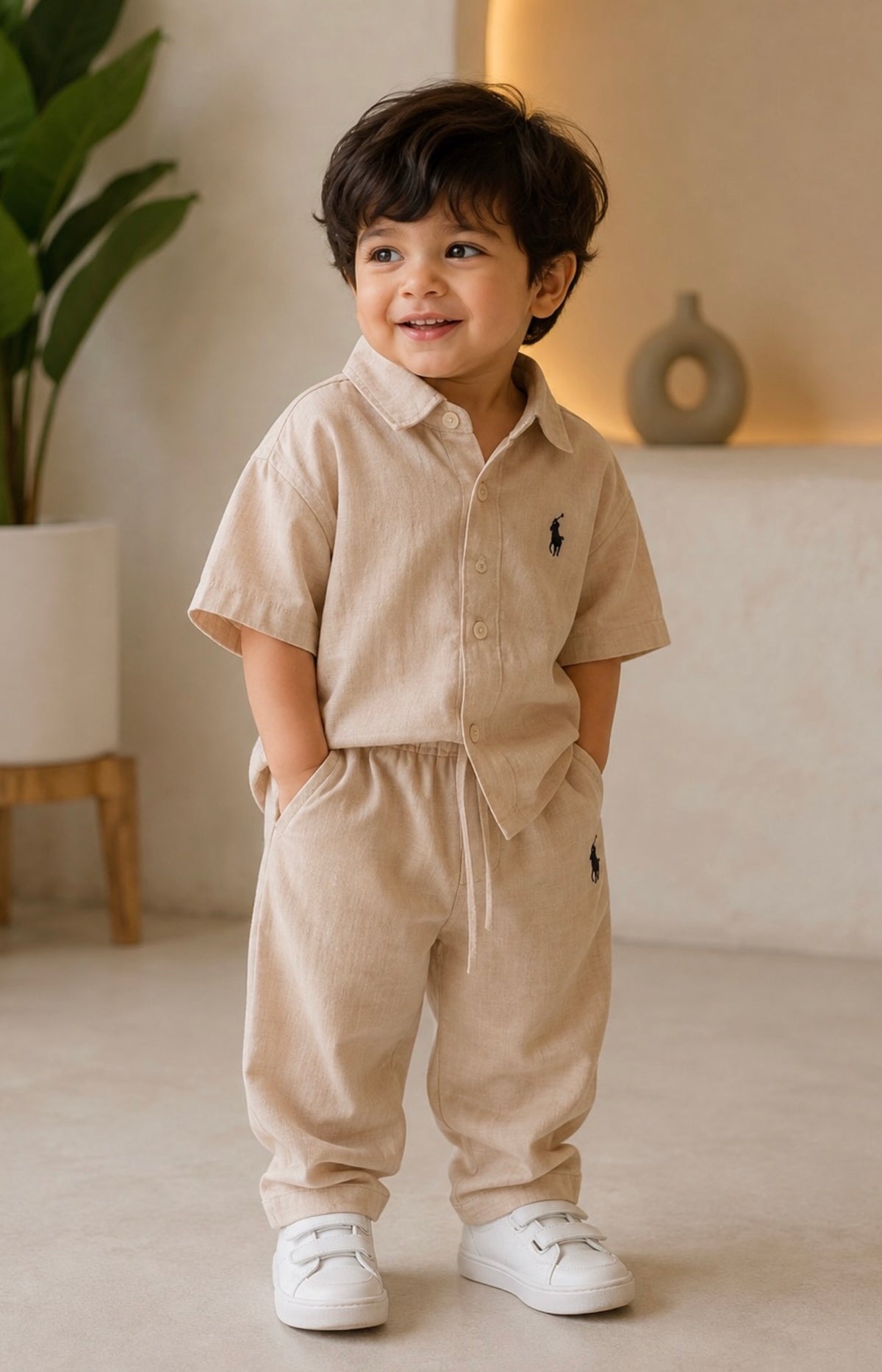 Little Luxe Comfort Linen Top & Bottom Set