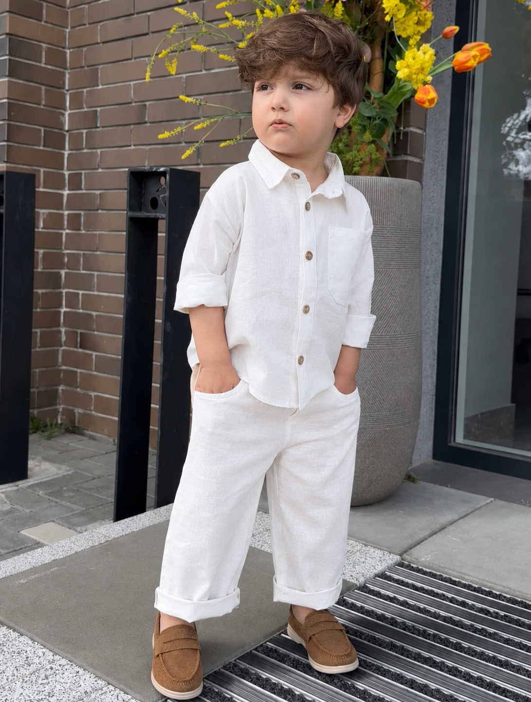 Little Breeze Comfort Linen Top & Bottom Set