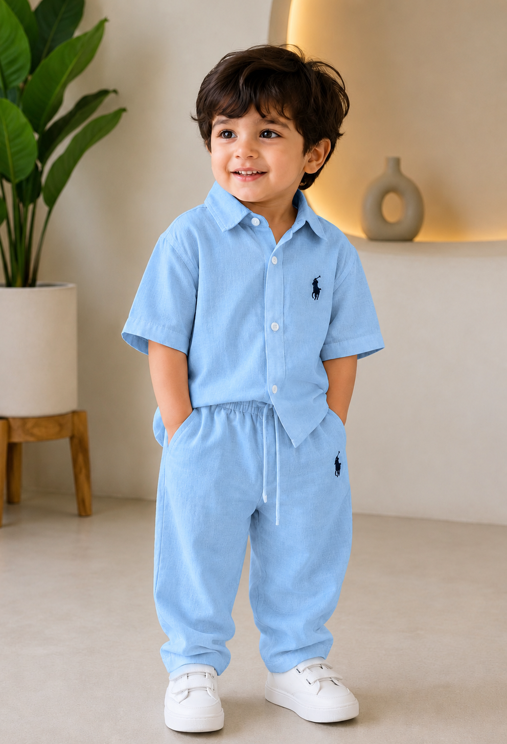 Little Luxe Comfort Linen Top & Bottom Set